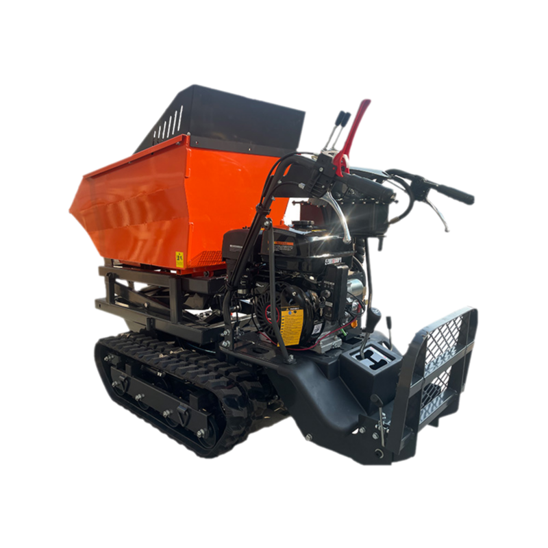 Erőteljes motor meghajtó nagy teherbírású keskeny hozzáférésű tervezés hidraulikus magas billenő vödör és olló emelő funkcionalitás robusztus felépítés mini dumper